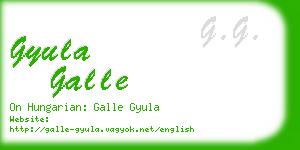 gyula galle business card